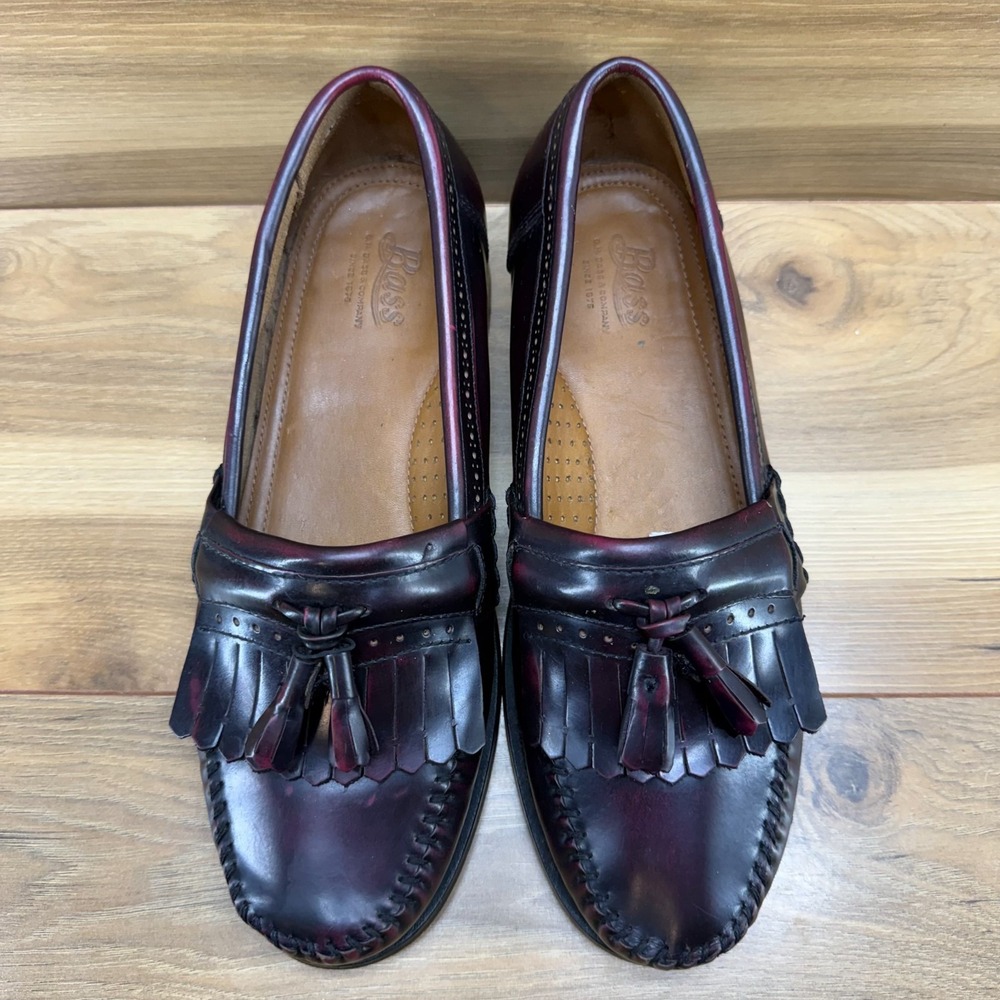 Weejuns‎ GH Bass Jeremy Kiltie Mens 10 D Burgundy Leather Loafers Dress Shoes